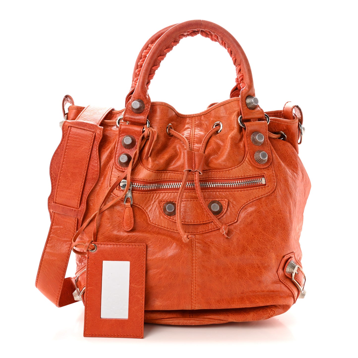 Agneau Giant 21 Silver Hardware Pompon Mandarine