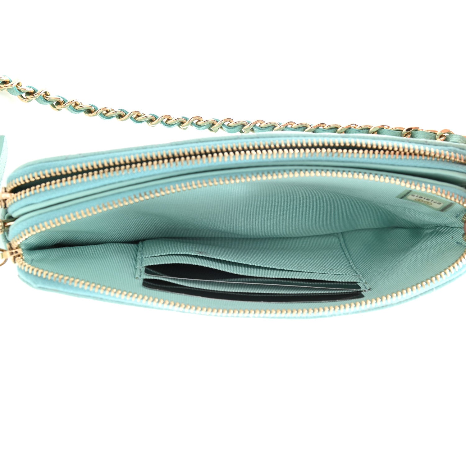 Chanel Caviar Quilted Small Clutch With Chain Light Blue 4 of 14