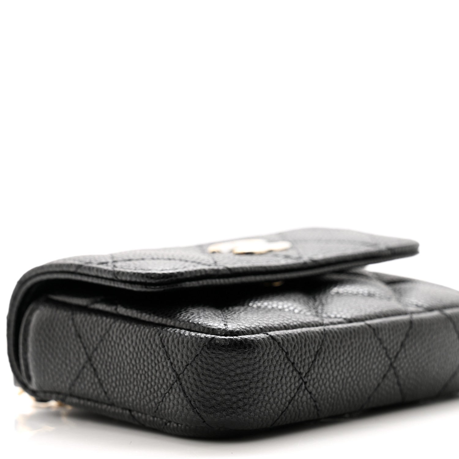 Chanel Caviar Quilted Mini Pearl On Top Coin Purse With Chain Black 10 of 11