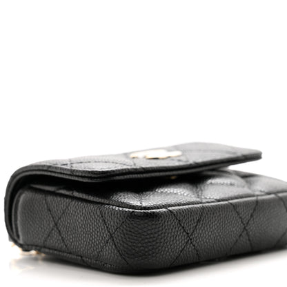 Chanel Caviar Quilted Mini Pearl On Top Coin Purse With Chain Black 10 of 11