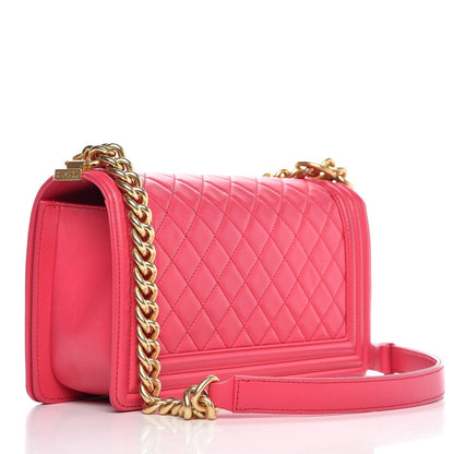 Chanel Lambskin Quilted Medium Boy Flap Fuchsia 3 of 8