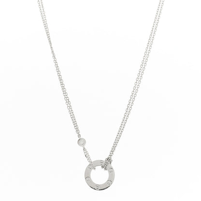 Cartier 18K White Gold 2 Diamond LOVE Necklace 1 of 6