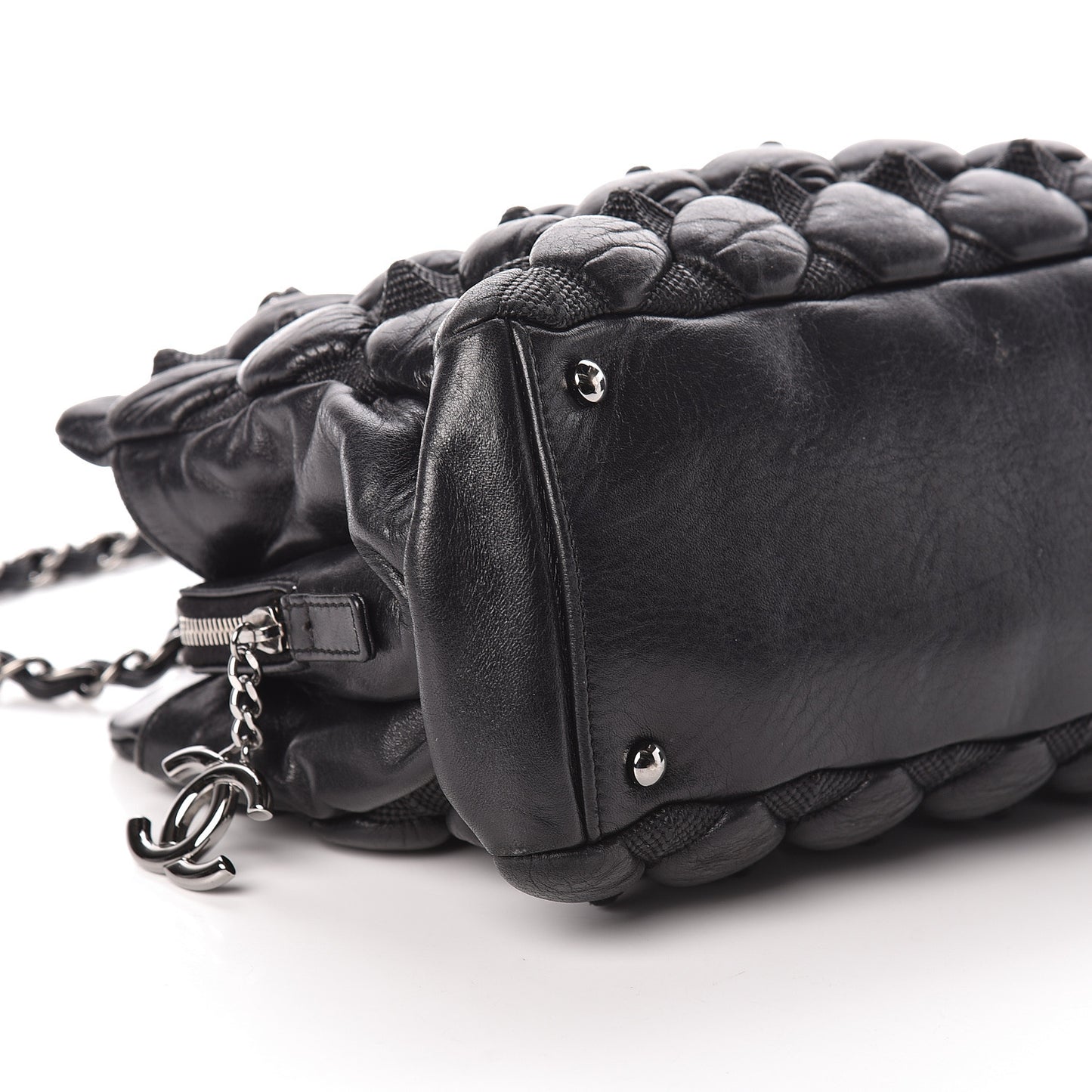 Lambskin Quilted 3D Point Tote Black