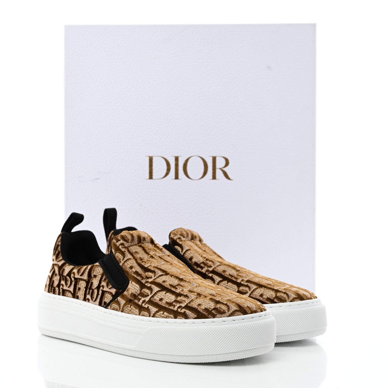 Christian Dior Velvet Oblique Womens Solar Slip On Sneakers 36.5 Bronze 9 of 9