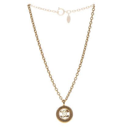 Chanel Sunburst Cutout CC Necklace Gold 3 of 4
