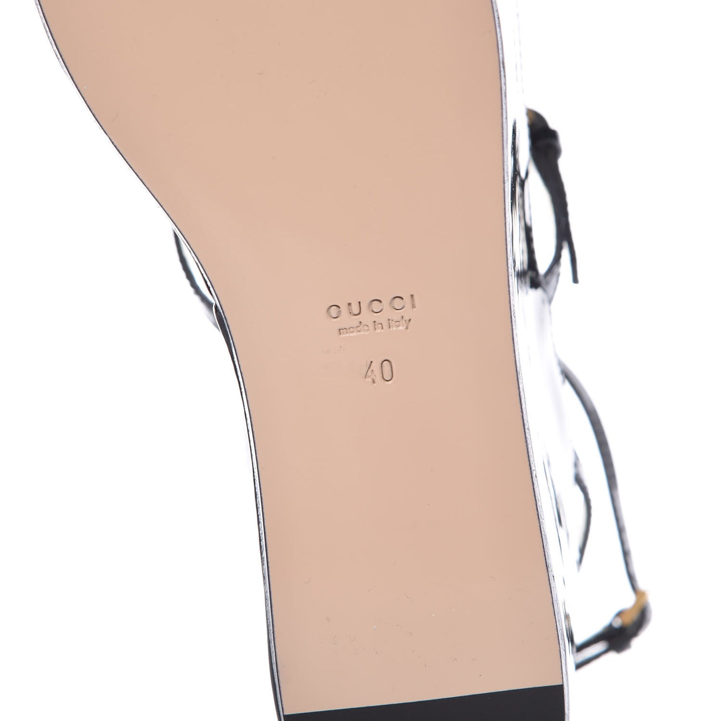 Metallic Nappa Patent Hannelore Detachable Platform Sandals 40 Gold