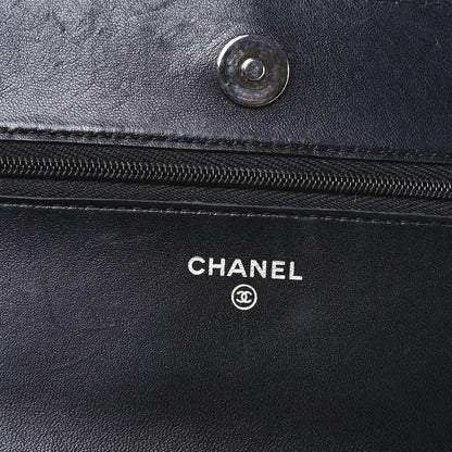 Chanel Lambskin Quilted Wallet On Chain WOC Black 6 of 12