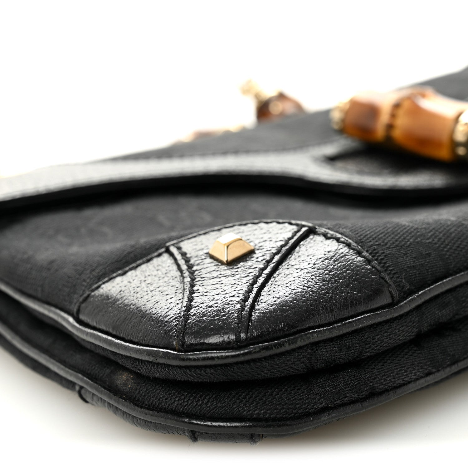 Gucci Monogram Bamboo Chain Bag Black 9 of 10