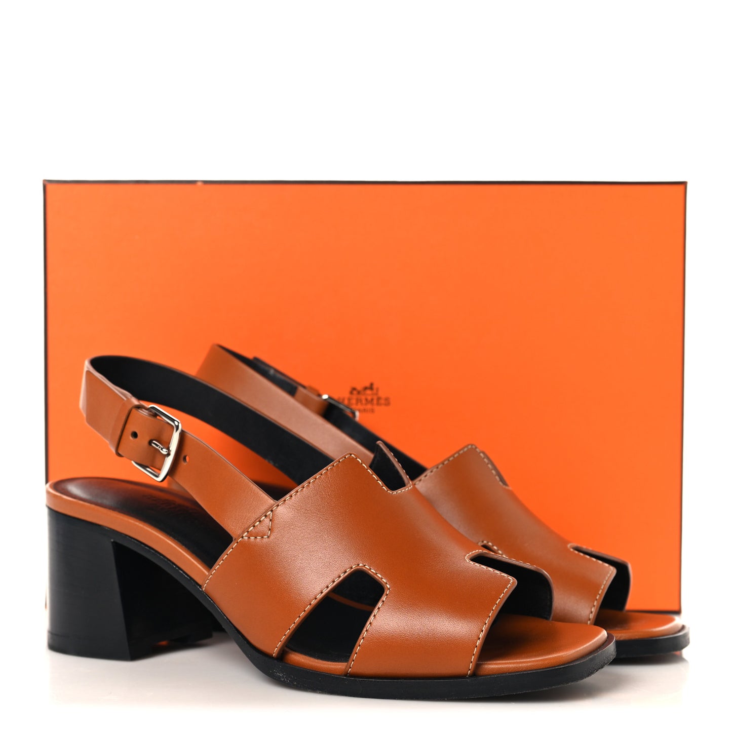 Calfskin Elbe 60 Sandals 38 Marron Glaise