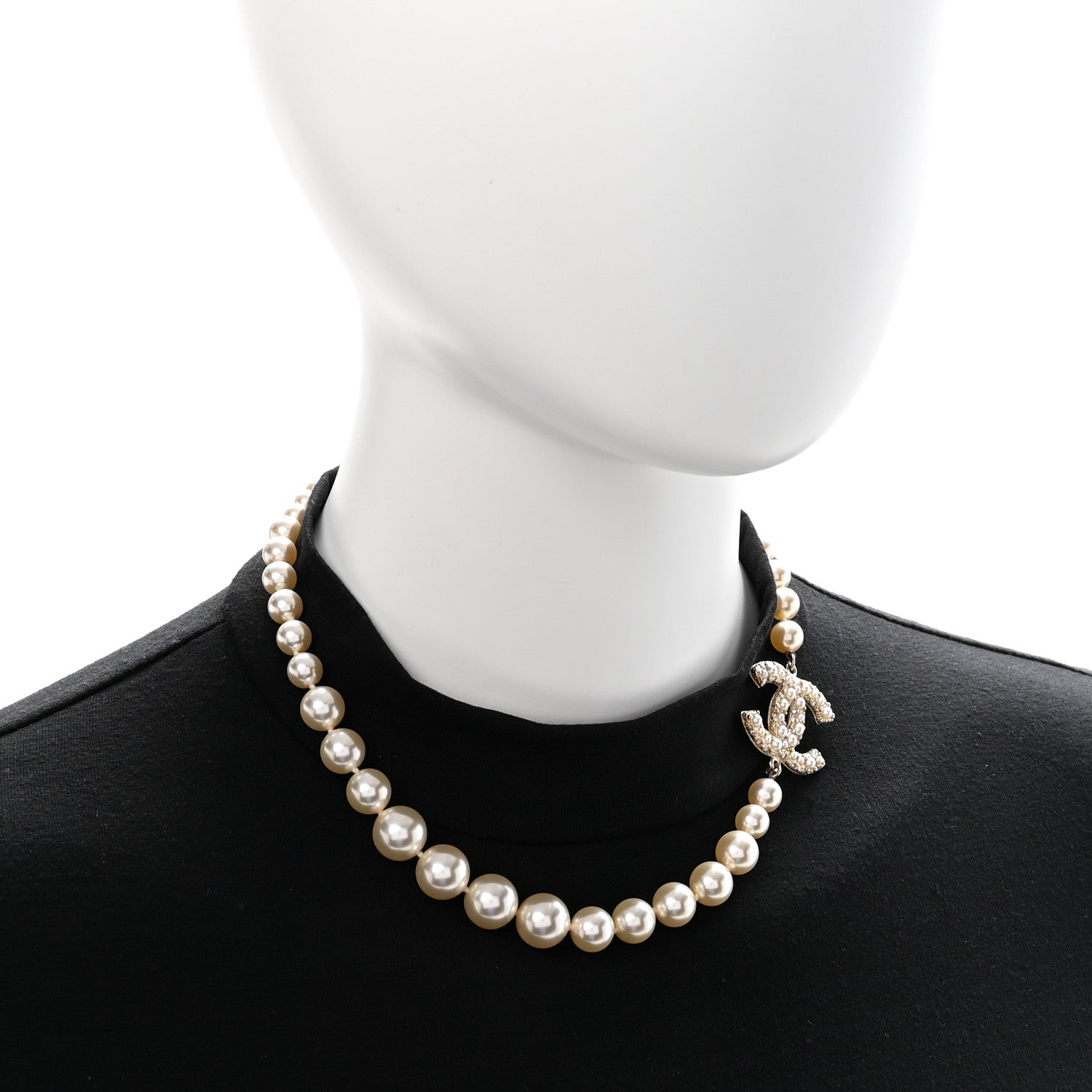 Chanel Pearl CC 100th Anniversary Necklace Light Gold 2 of 6