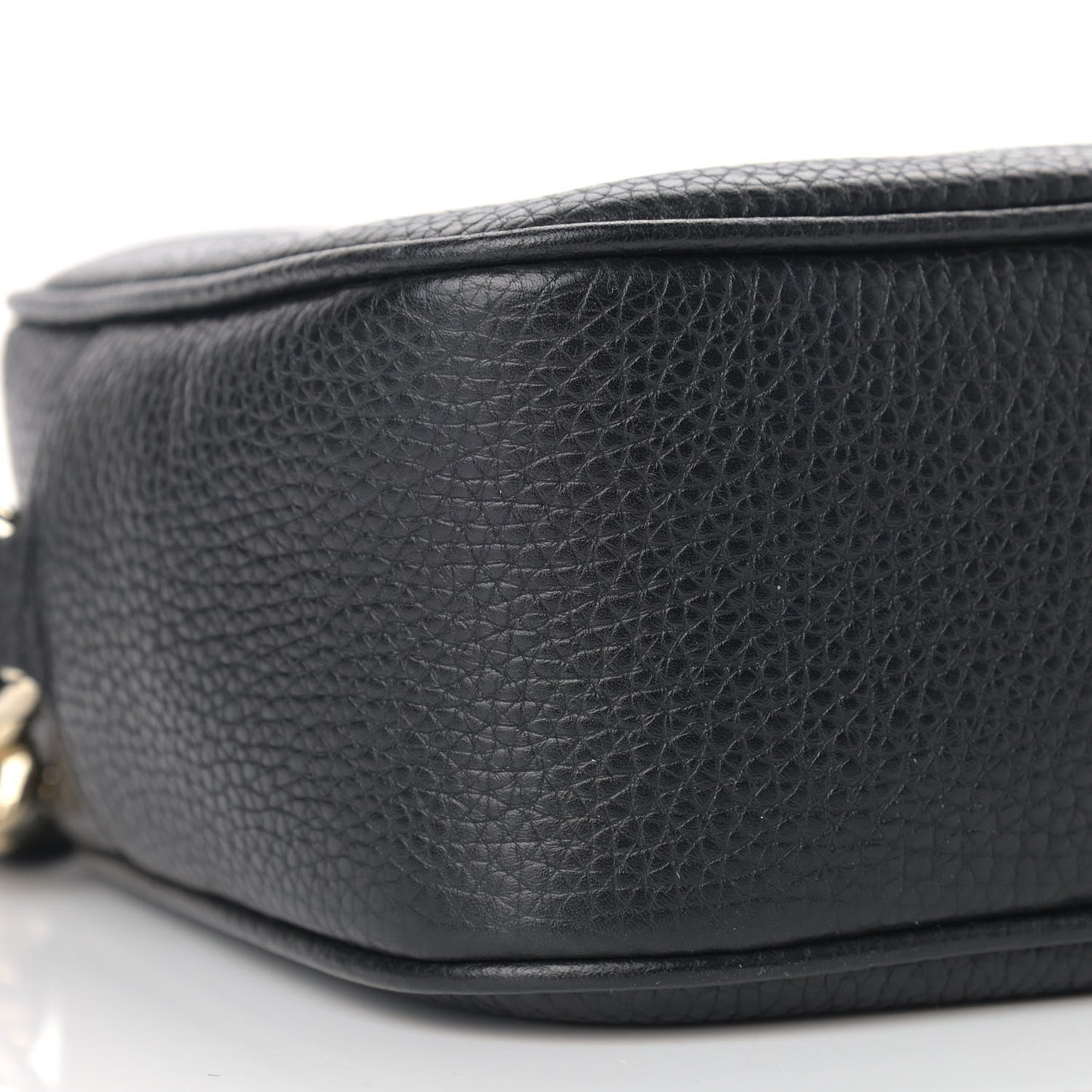 Pebbled Calfskin Small Soho Disco Bag Black