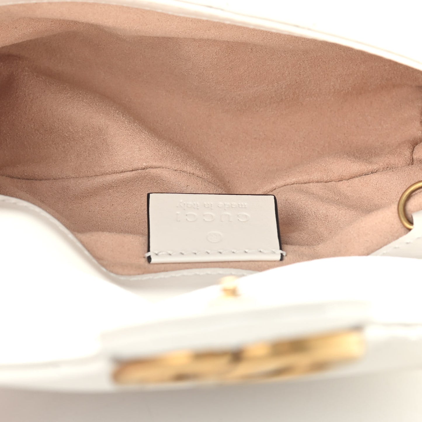 Calfskin Matelasse Super Mini GG Marmont Shoulder Bag White