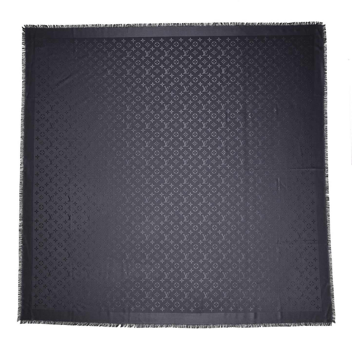 Monogram Silk Wool Shine Shawl Anthracite