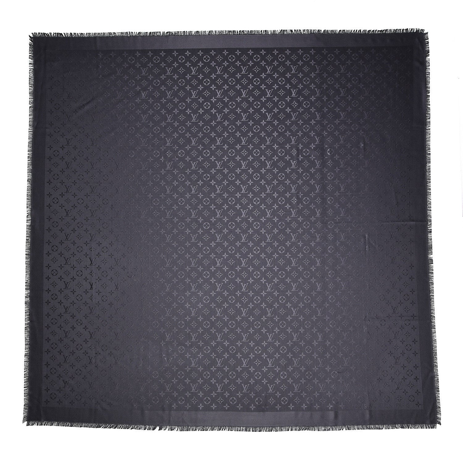 Louis Vuitton Monogram Silk Wool Shine Shawl Anthracite 1 of 4