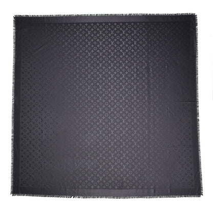 Louis Vuitton Monogram Silk Wool Shine Shawl Anthracite 1 of 4