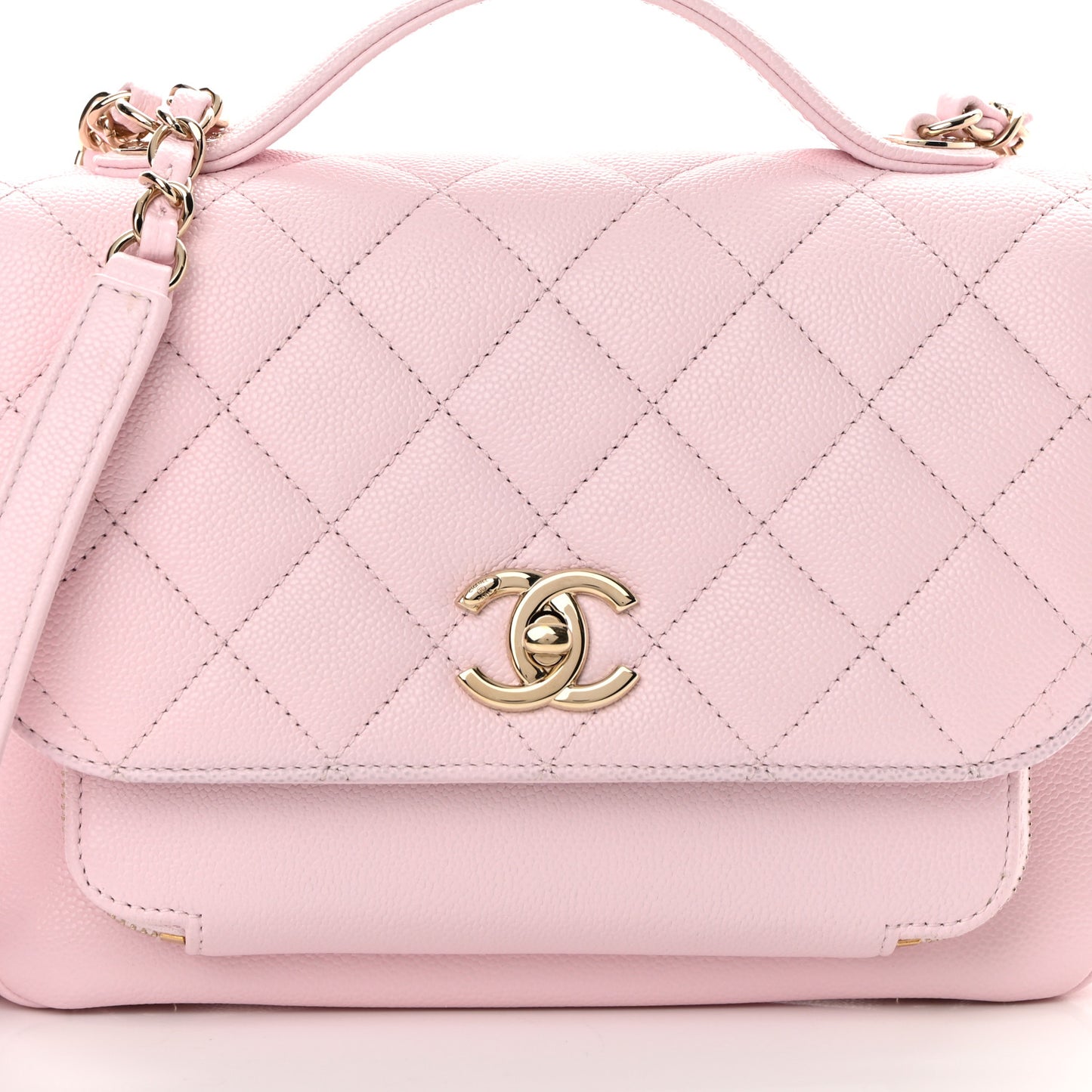 Caviar Quilted Medium Business Affinity Flap Light Pink