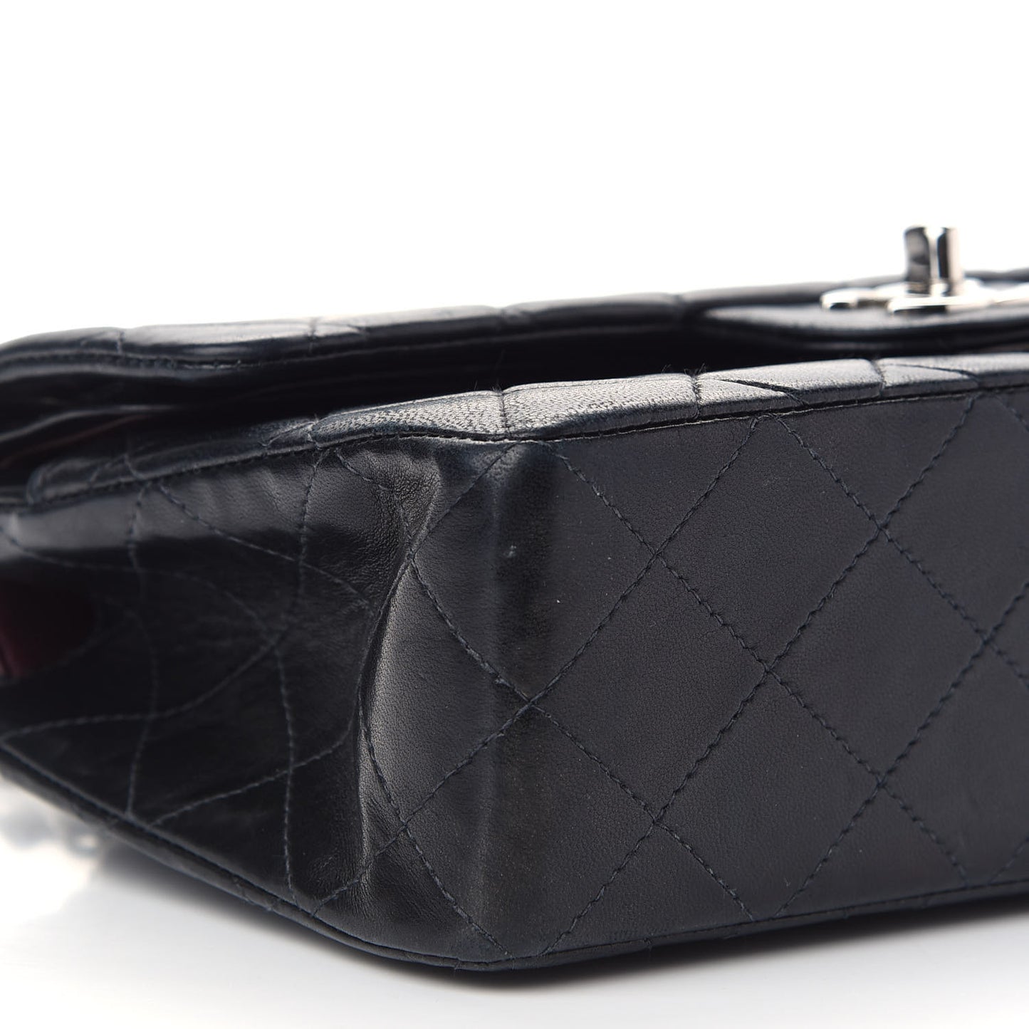 Lambskin Quilted Small Double Flap Black