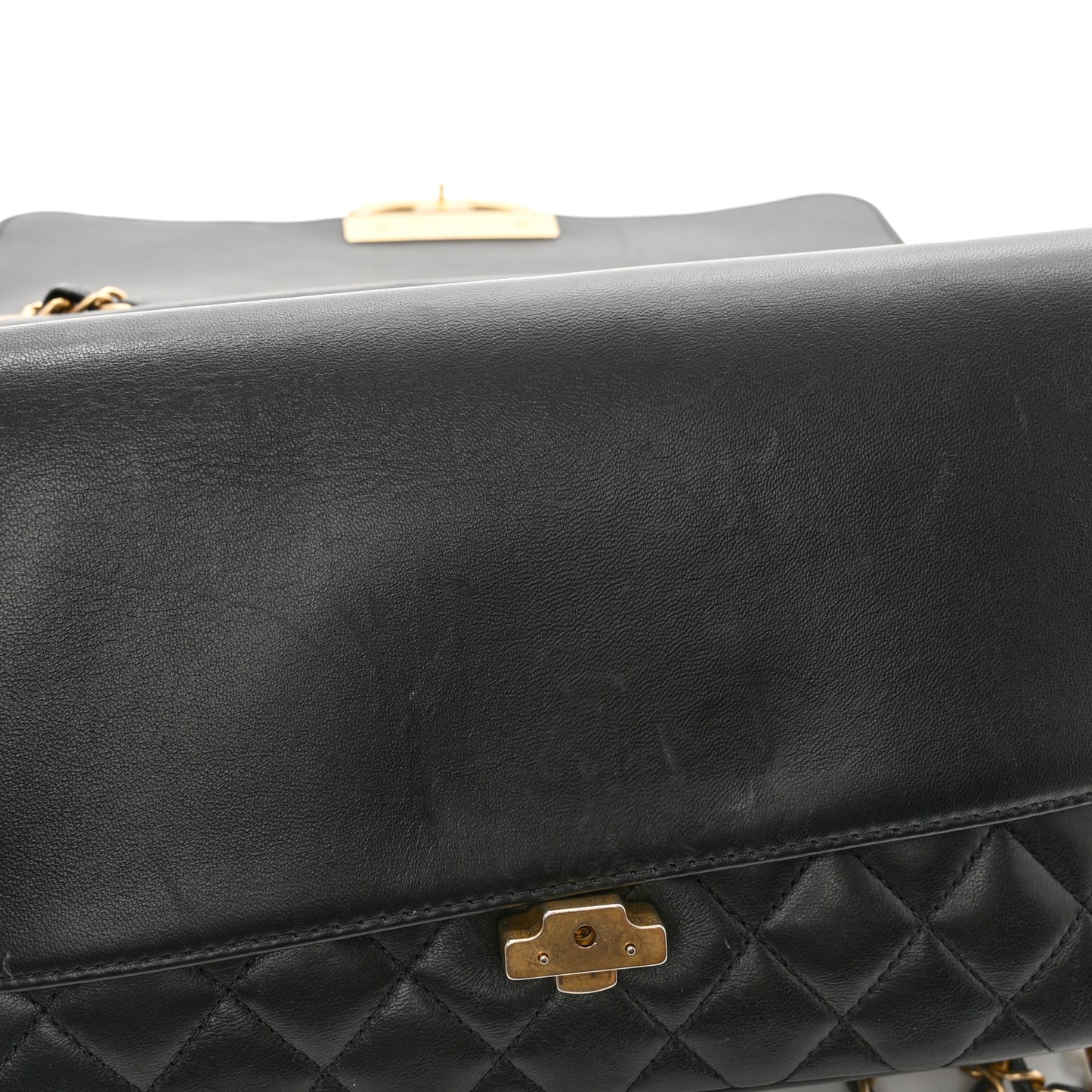 Lambskin Quilted Large CC Chic Flap Black