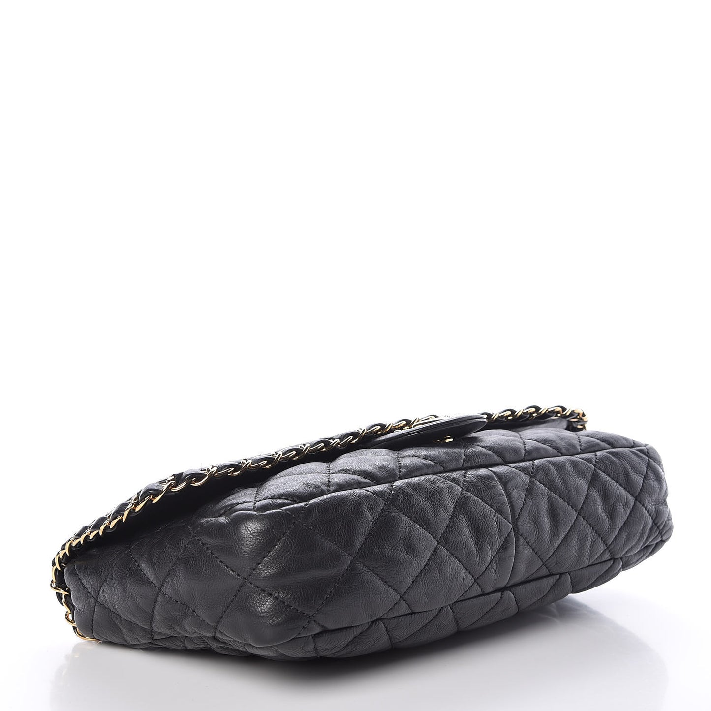 Calfskin Quilted Medium Chain Me Flap Black