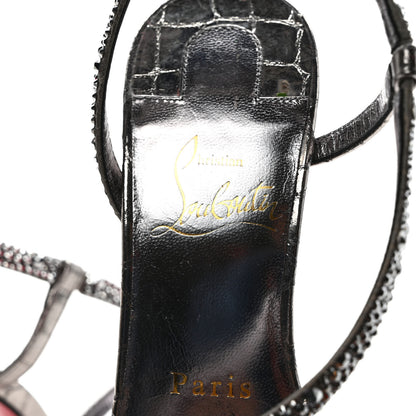 Christian Louboutin Metallic Nappa Embossed Crystal Rosalie 100 Sandals 36 Silver 7 of 8