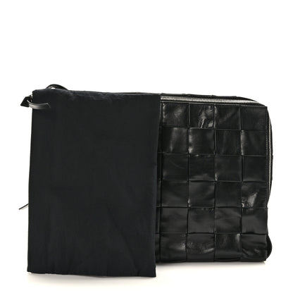 Bottega Veneta Paper Calfskin Maxi Intreccio Large Document Zipped Case Black 2 of 9