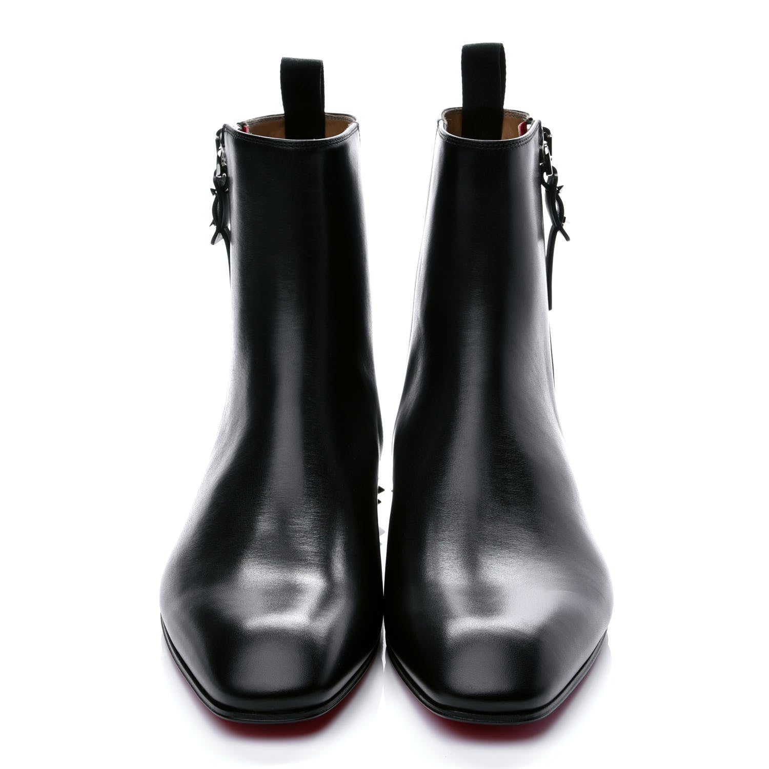 Christian Louboutin Calfskin Spikes Roadirik Flat Boots 41 Black 2 of 9