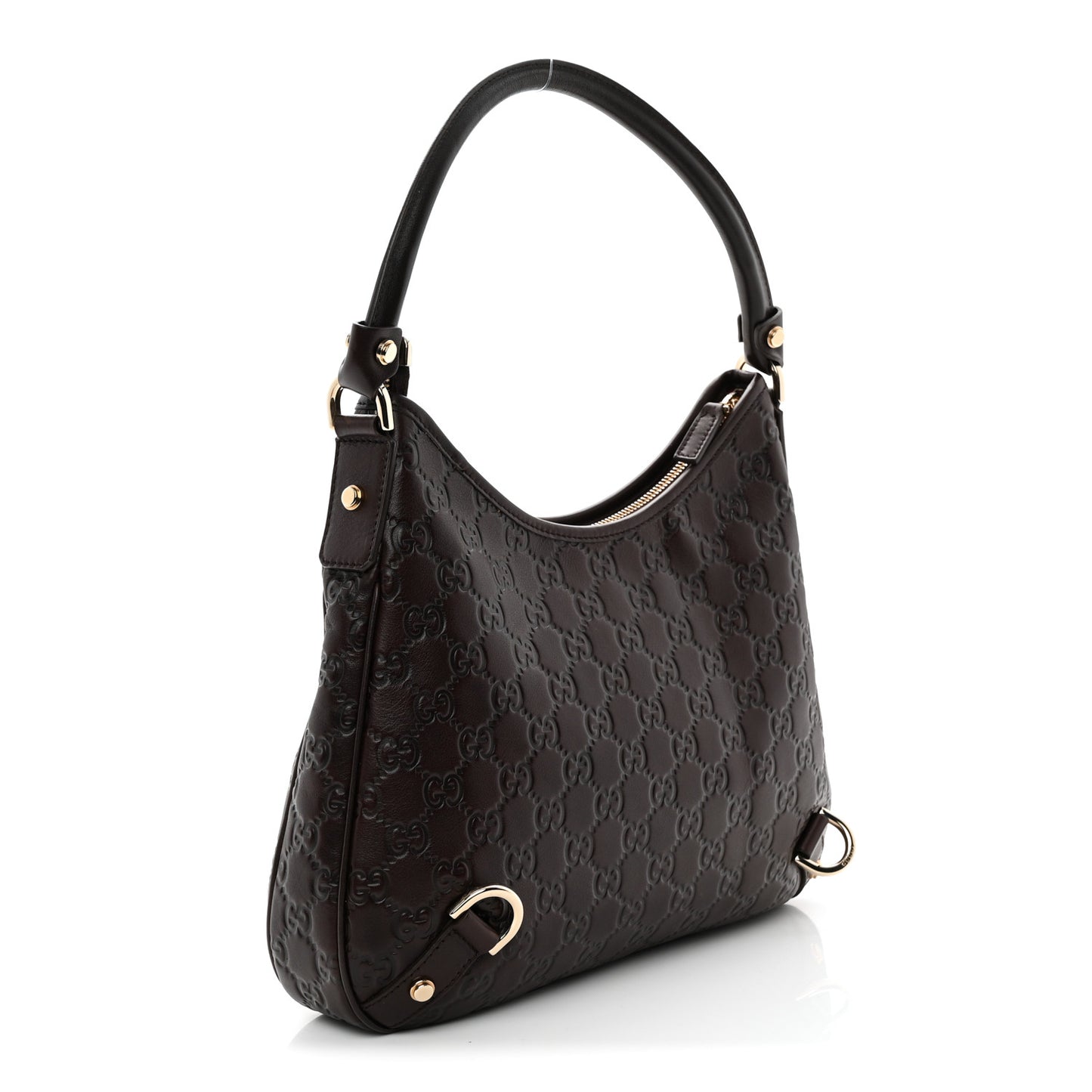 Guccissima Medium Abbey D Ring Hobo Chocolate