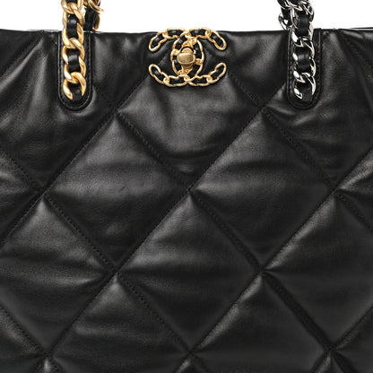 Chanel Lambskin Quilted Chanel 19 Shopping Bag Black 8 of 10
