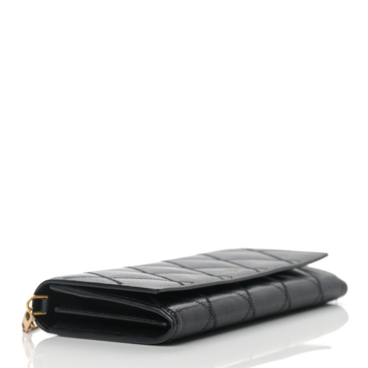 Givenchy Goatskin Quilted GV3 Chain Wallet Black 3 of 11