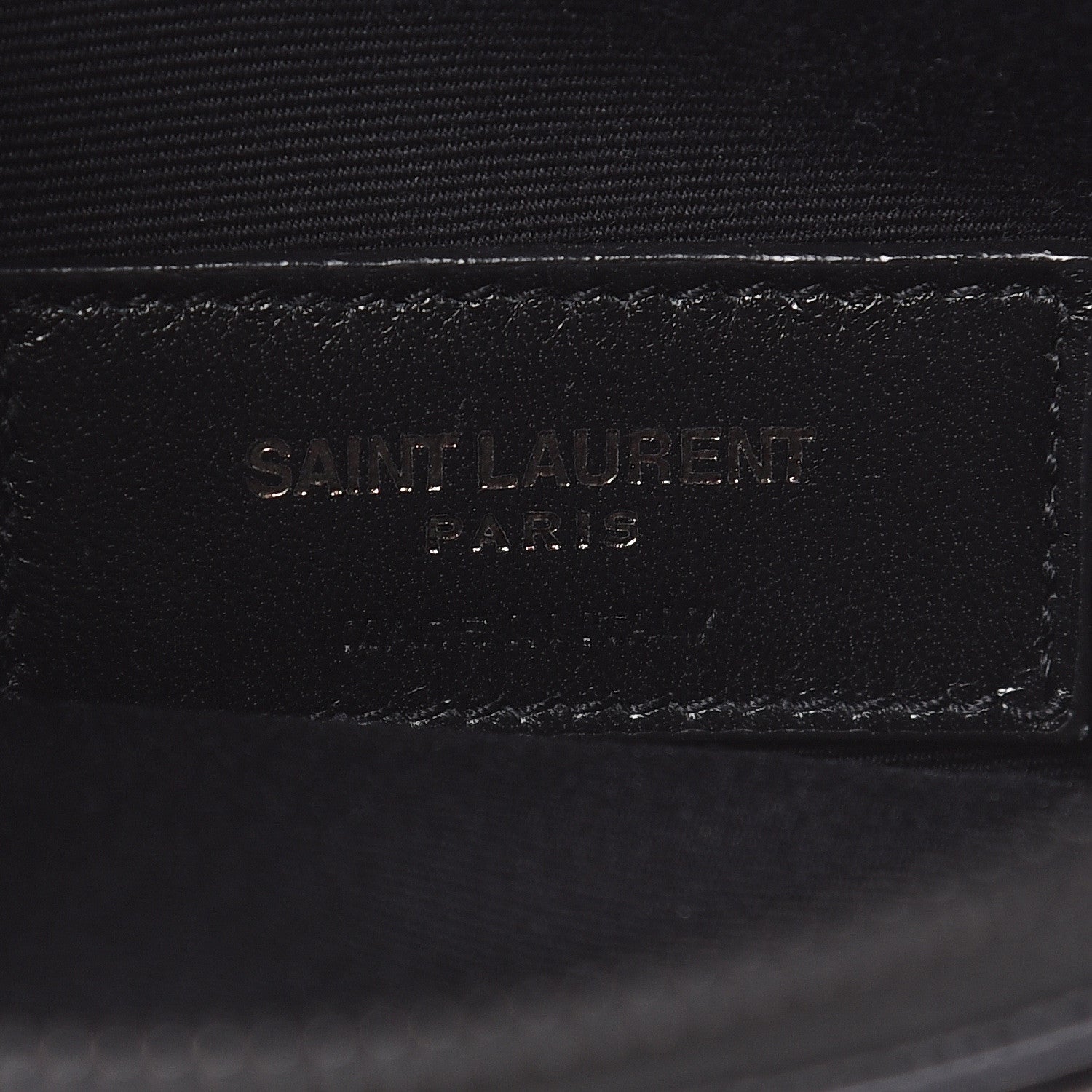 Saint Laurent Grain De Poudre Chevron Monogram Bill Pouch Black 6 of 10