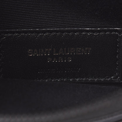 Saint Laurent Grain De Poudre Chevron Monogram Bill Pouch Black 6 of 10
