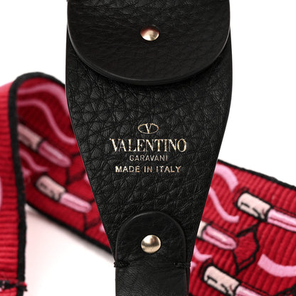 Valentino Garavani Canvas Lipstick Embroidered Rockstud Guitar Strap Multicolor 3 of 5