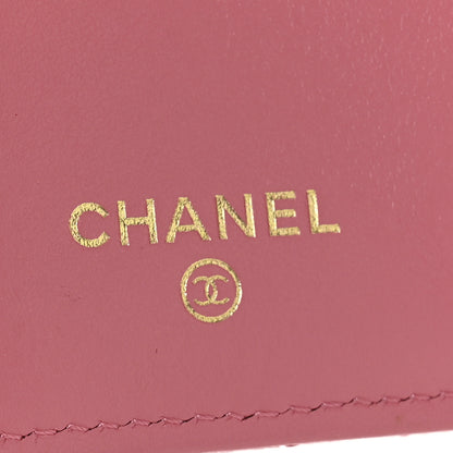 Chanel Caviar Quilted Textured CC Small Tri-Fold Flap Wallet Pink 6 of 11