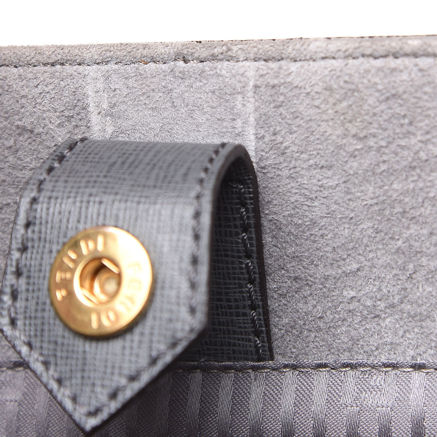 Fendi Vitello Elite Large 2Jours Tote Grigio Grigio Chiaro 12 of 15