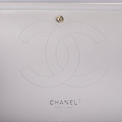 Chanel Patent Quilted Jumbo Double Flap Light Grey 8 of 8