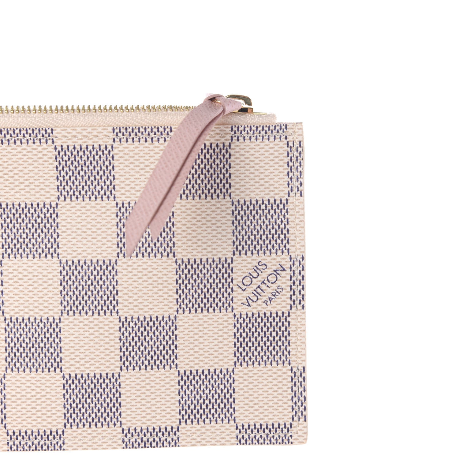 Louis Vuitton Damier Azur Felicie Chain Wallet Zippered Insert Rose Ballerine 6 of 7