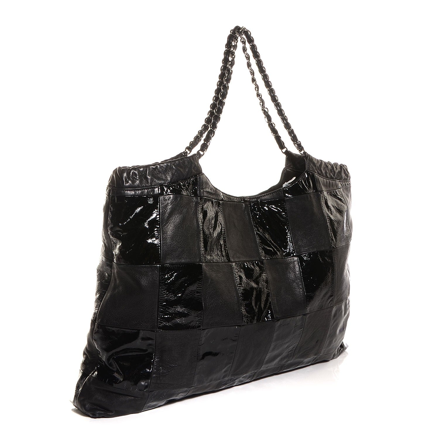 Chanel Patent Patchwork Large Brooklyn Tote Black 3 of 7