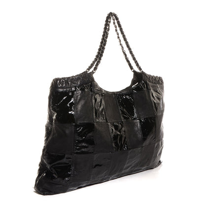 Chanel Patent Patchwork Large Brooklyn Tote Black 3 of 7