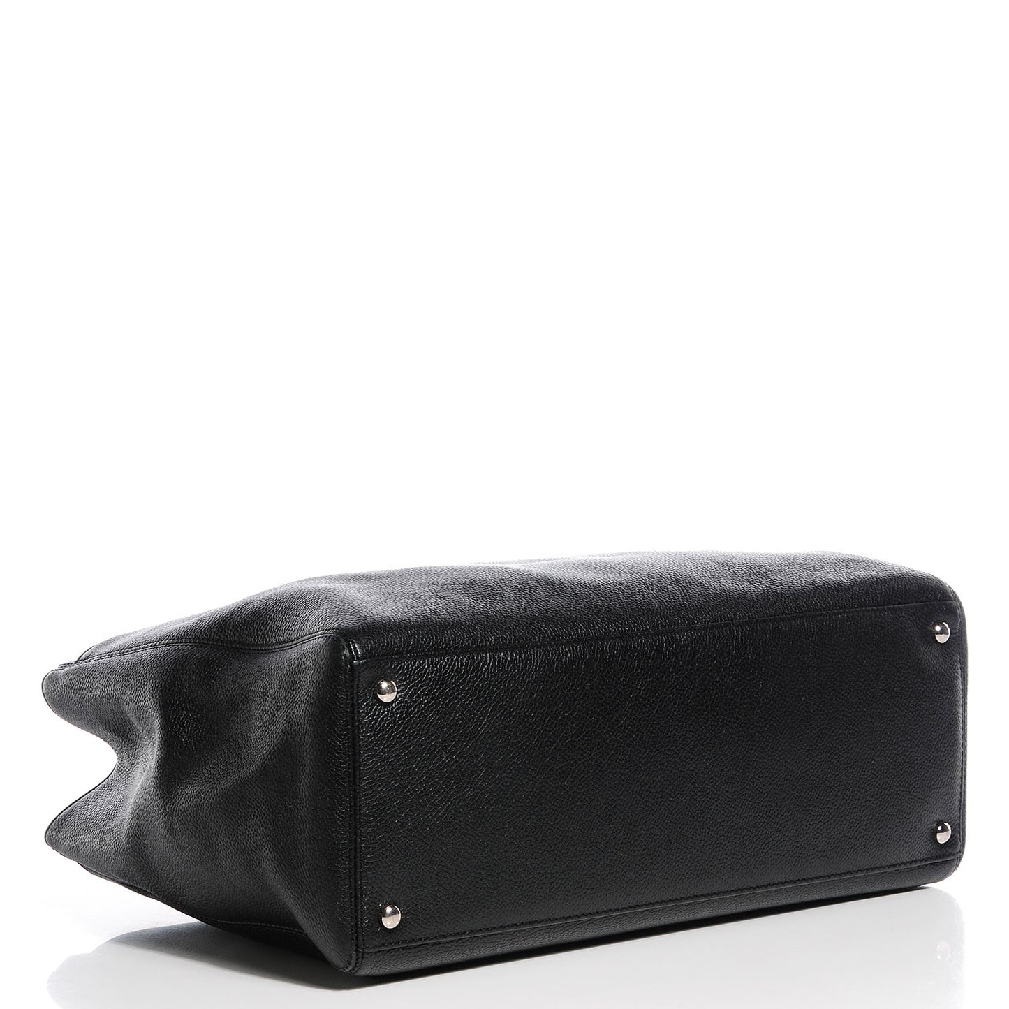 Calfskin Cerf Executive Shopper Tote Black