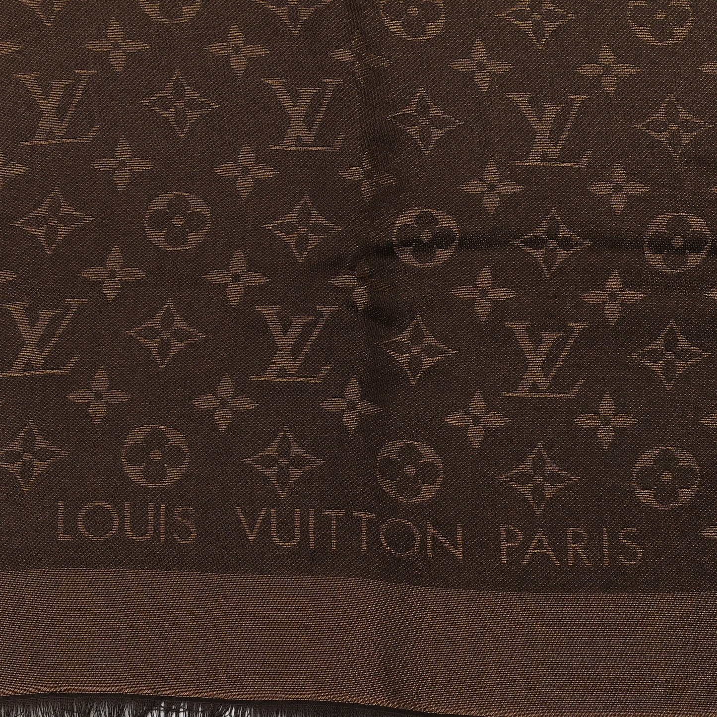 Silk Lurex Wool Monogram Shine Shawl Brown