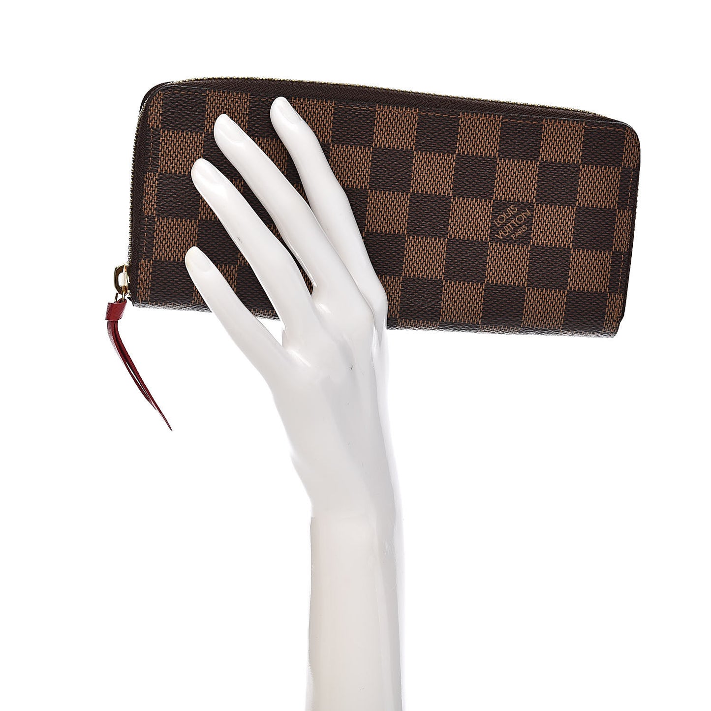 Damier Ebene Clemence Wallet Cherry