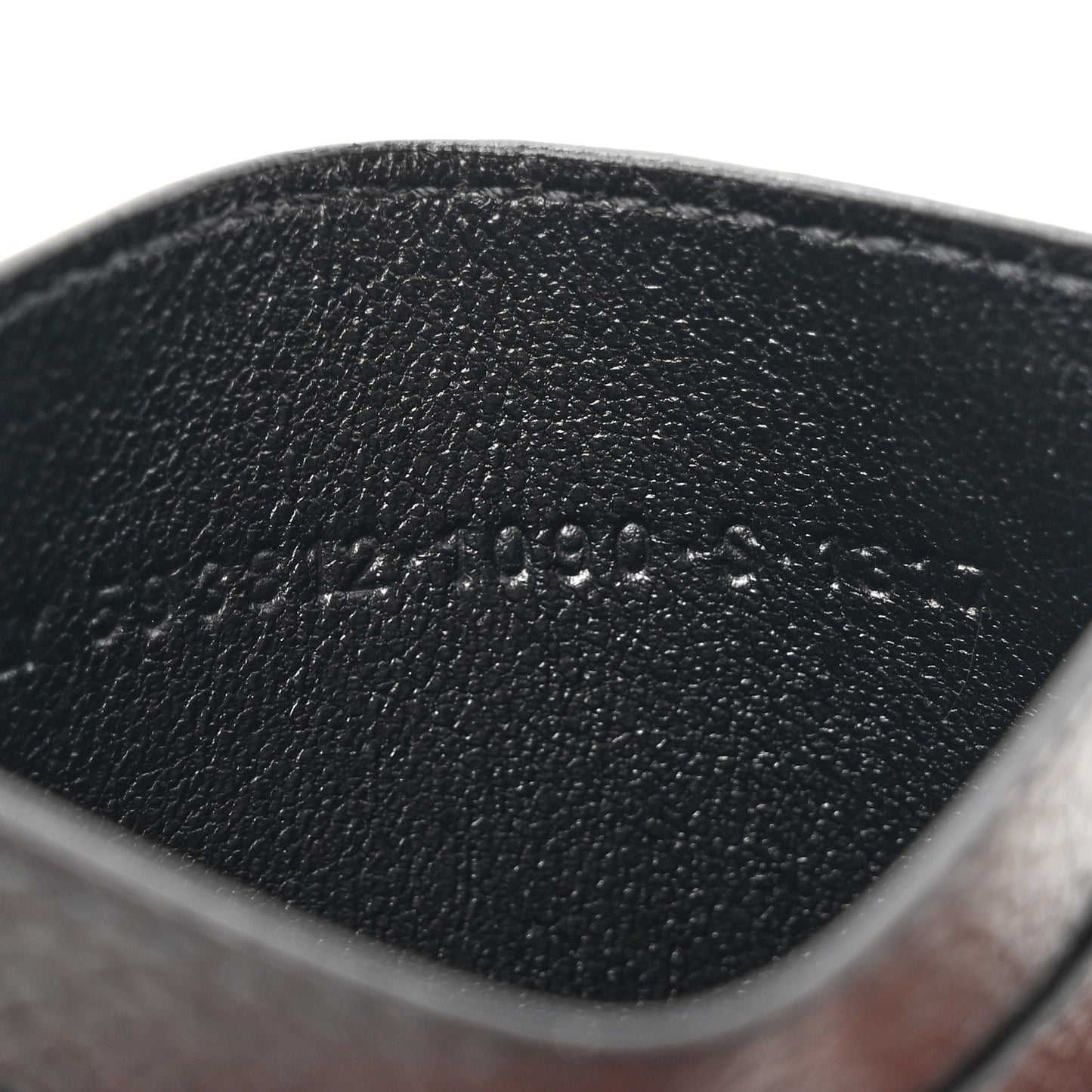 Grained Calfskin Logo Cash Rounded Card Holder Black White