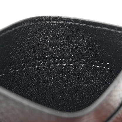 Balenciaga Grained Calfskin Logo Cash Rounded Card Holder Black White 8 of 9