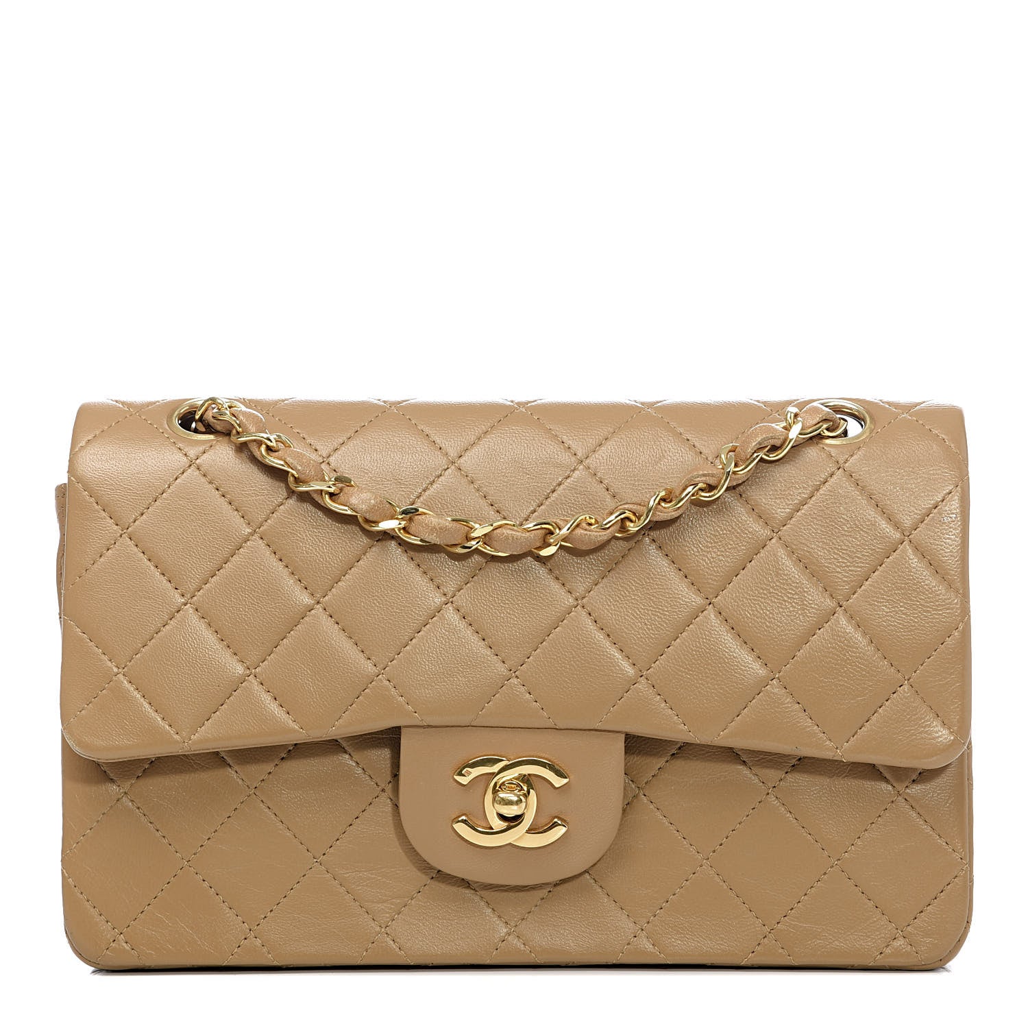 Chanel Lambskin Quilted Small Double Flap Beige 1 of 18