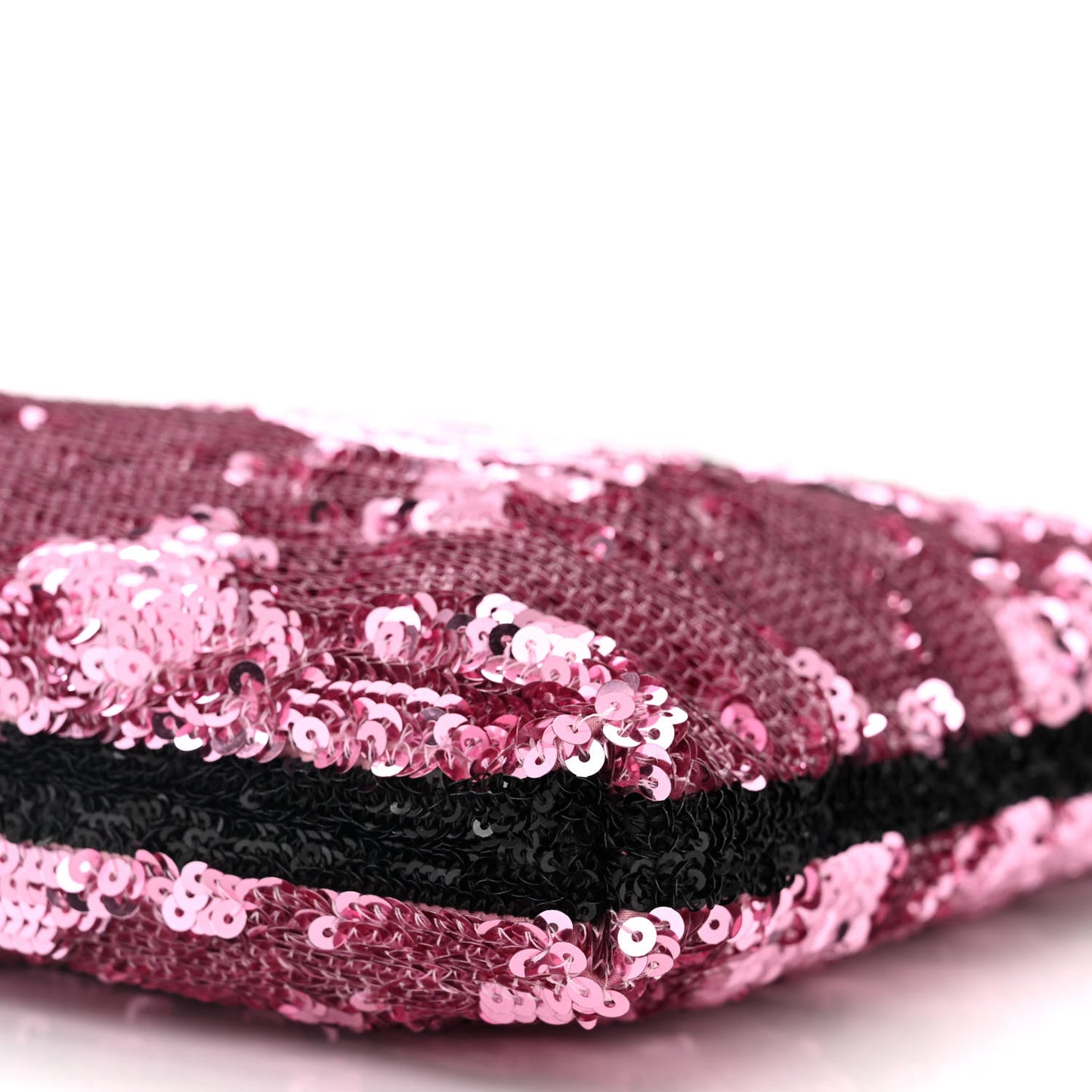 Sequin Logo Shopping Tote Black Pink