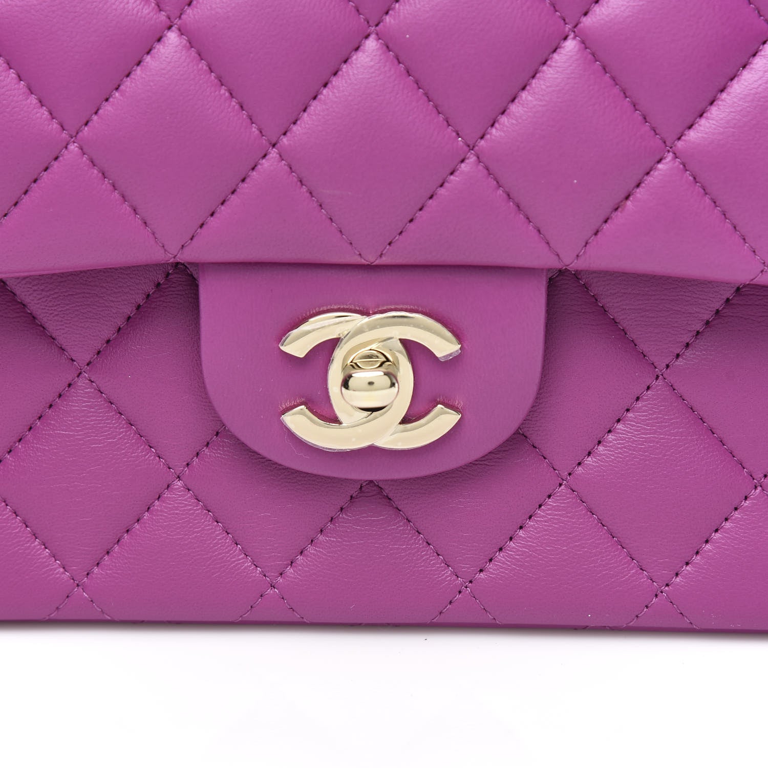 Chanel Lambskin Quilted Small Double Flap Purple 11 of 11