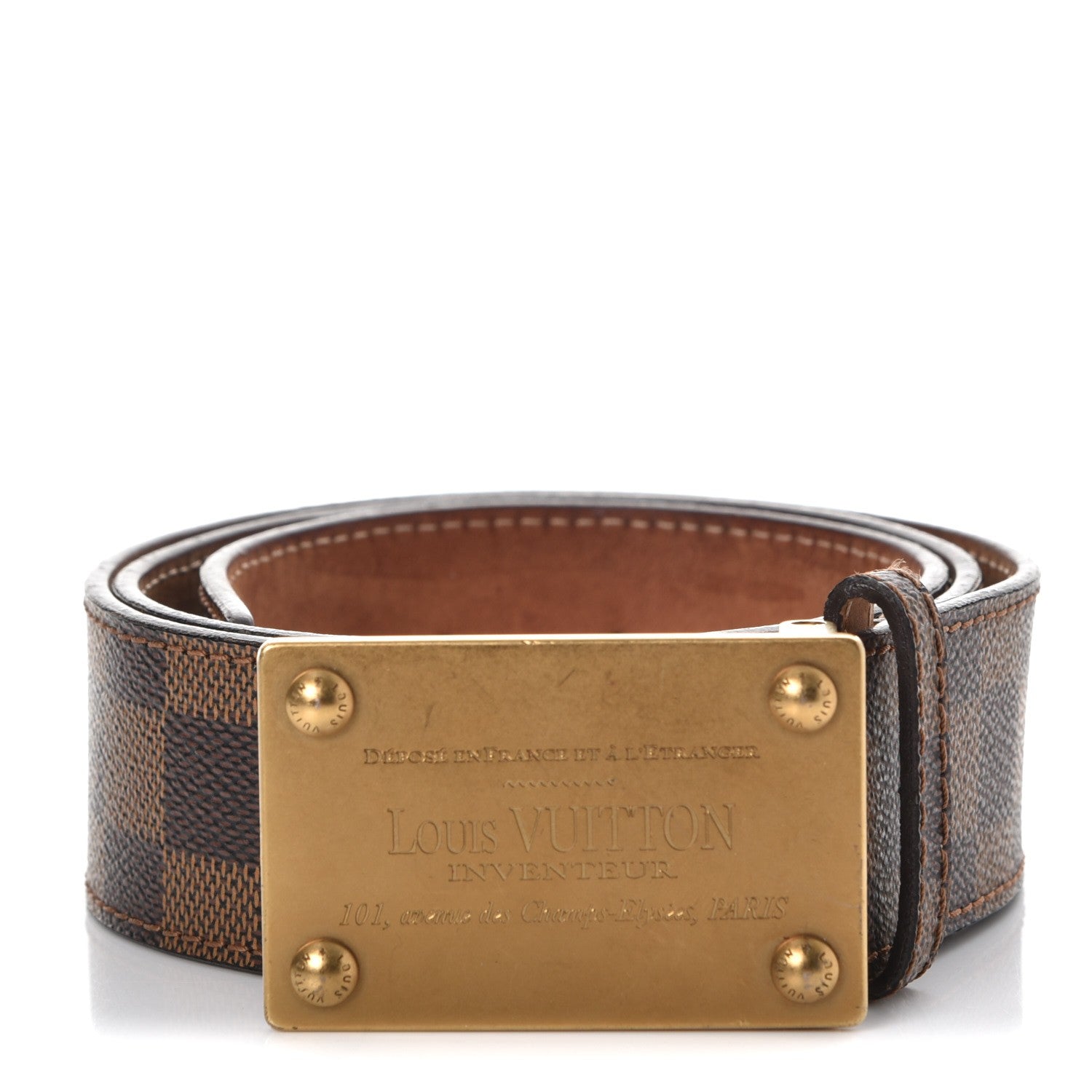 Louis Vuitton Damier Ebene Inventeur Belt 90 36 1 of 13