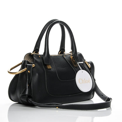 Chloe Grained Calfskin Hayley Double Carry Satchel Black 3 of 7