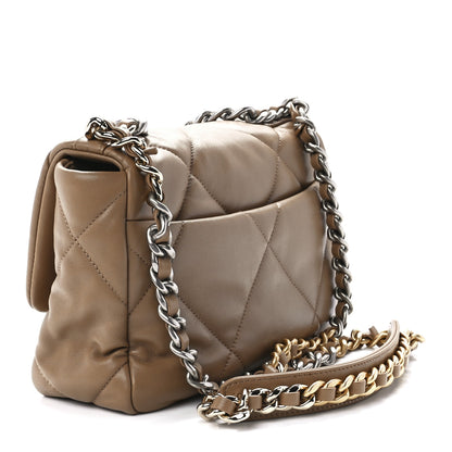 Chanel Lambskin Quilted Medium Chanel 19 Flap Dark Beige 3 of 11