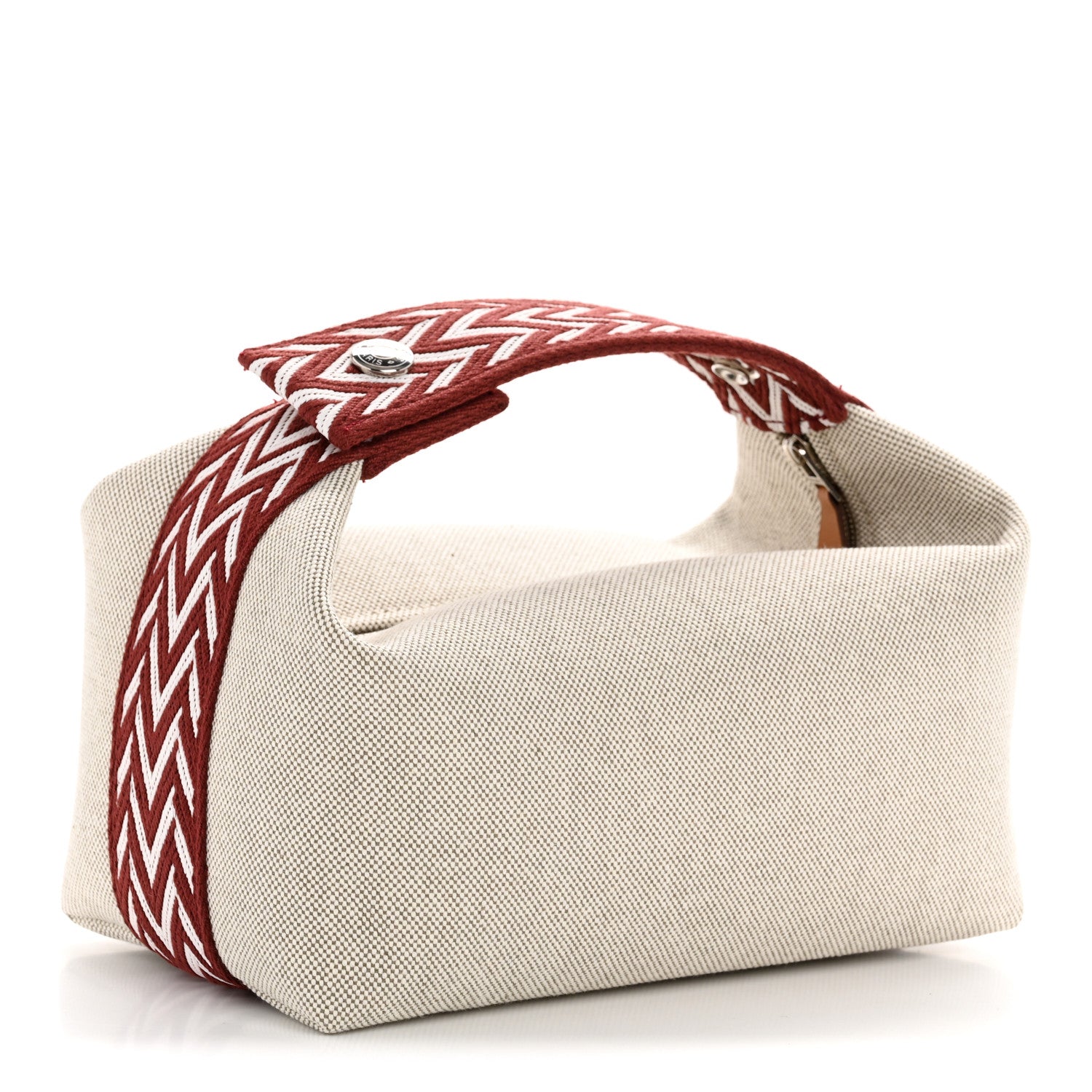 Hermes Canvas Small Bride-A-Brac Pouch Natural Rouge H 1762818